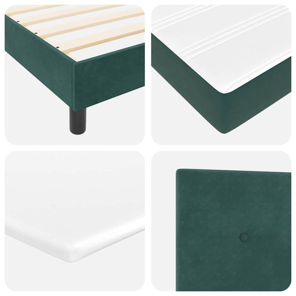Boxspringbed met hoofdeinde Donkergroen 200 x 200 cm Fluweel is nu te koop bij PeponiXL, paradijselijk wonen!