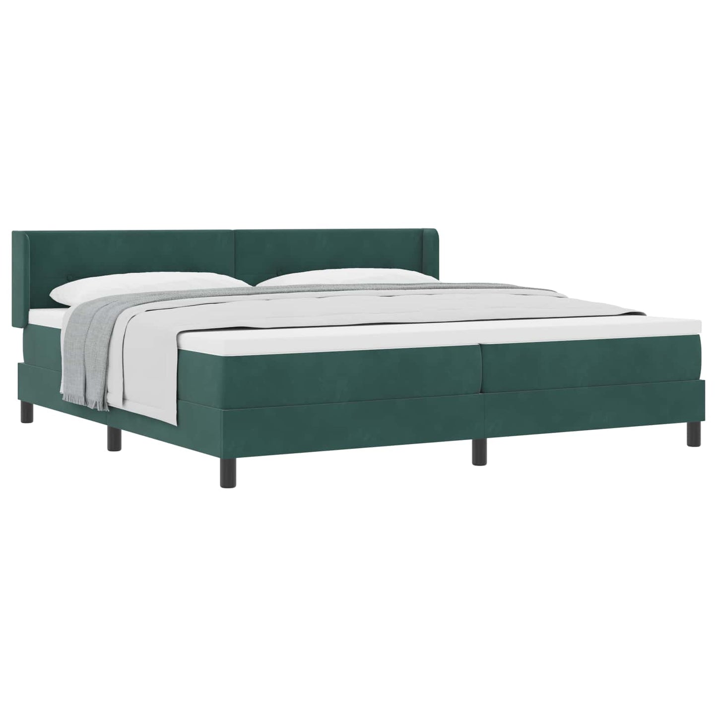 Boxspringbed met hoofdeinde Donkergroen 200 x 200 cm Fluweel is nu te koop bij PeponiXL, paradijselijk wonen!