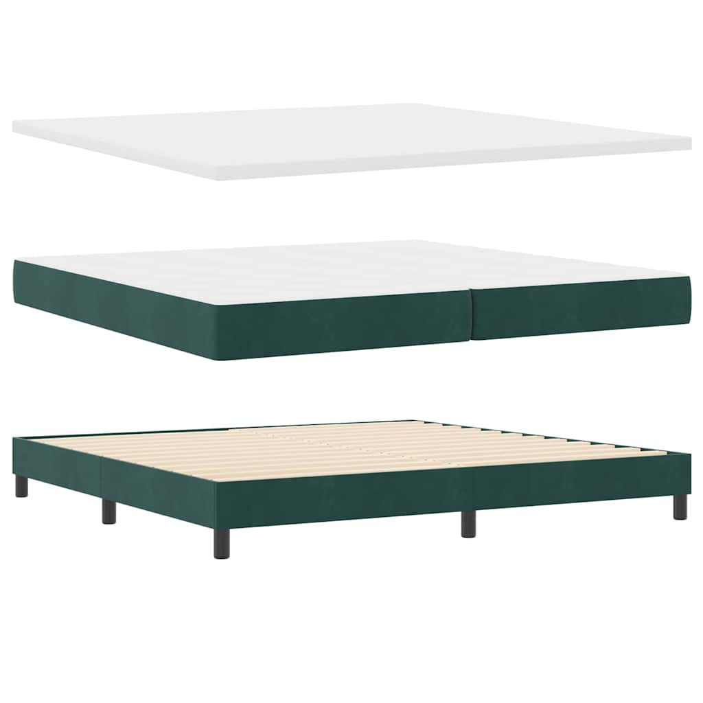 Boxspringbed met hoofdeinde Donkergroen 200 x 200 cm Fluweel is nu te koop bij PeponiXL, paradijselijk wonen!