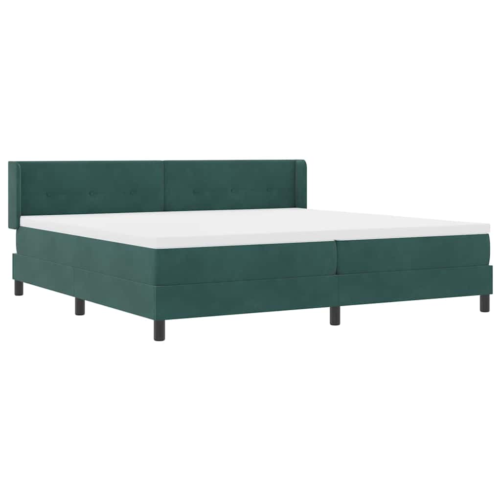 Boxspringbed met hoofdeinde Donkergroen 200 x 200 cm Fluweel is nu te koop bij PeponiXL, paradijselijk wonen!