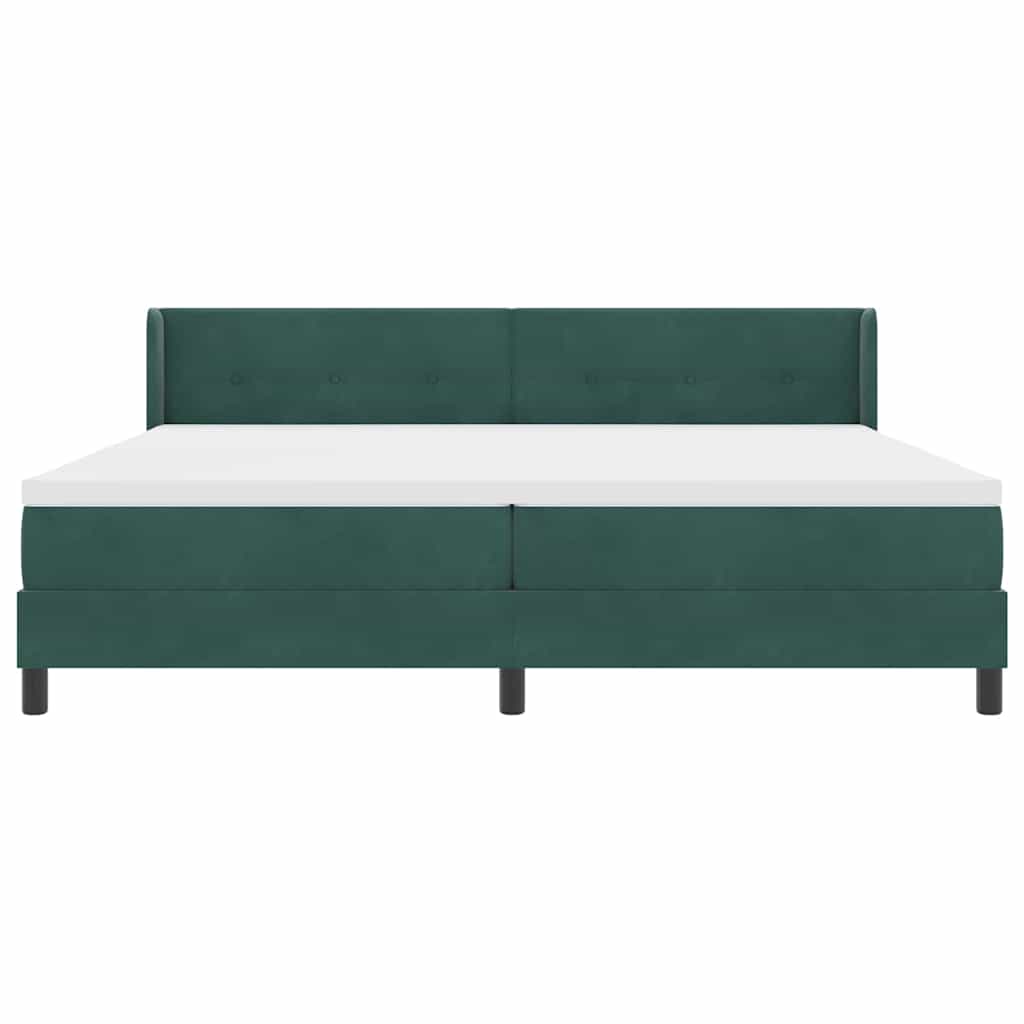 Boxspringbed met hoofdeinde Donkergroen 200 x 200 cm Fluweel is nu te koop bij PeponiXL, paradijselijk wonen!
