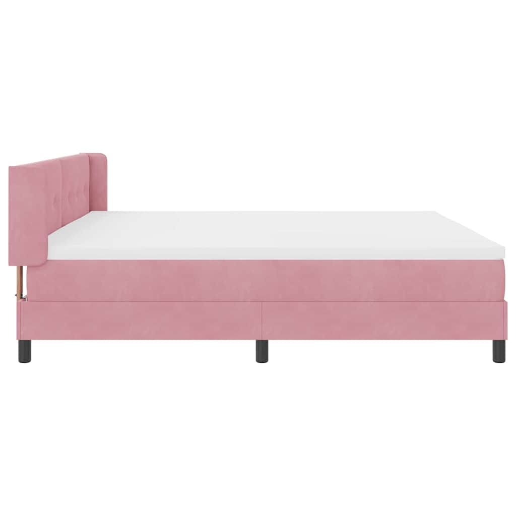 Boxspringbed met hoofdeinde Roze 200 x 200 cm Fluweel is nu te koop bij PeponiXL, paradijselijk wonen!