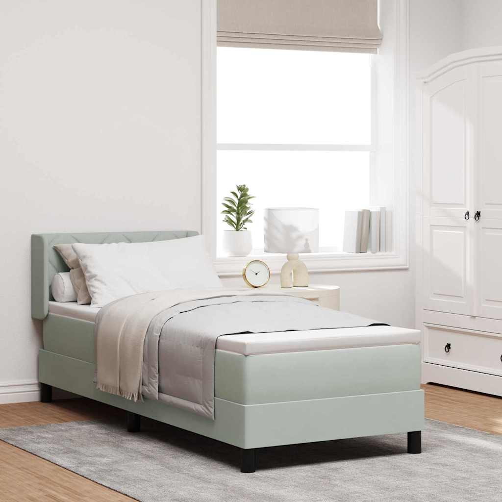 Boxspringbed met hoofdeinde Lichtgrijs 200 x 80 cm Fluweel is nu te koop bij PeponiXL, paradijselijk wonen!