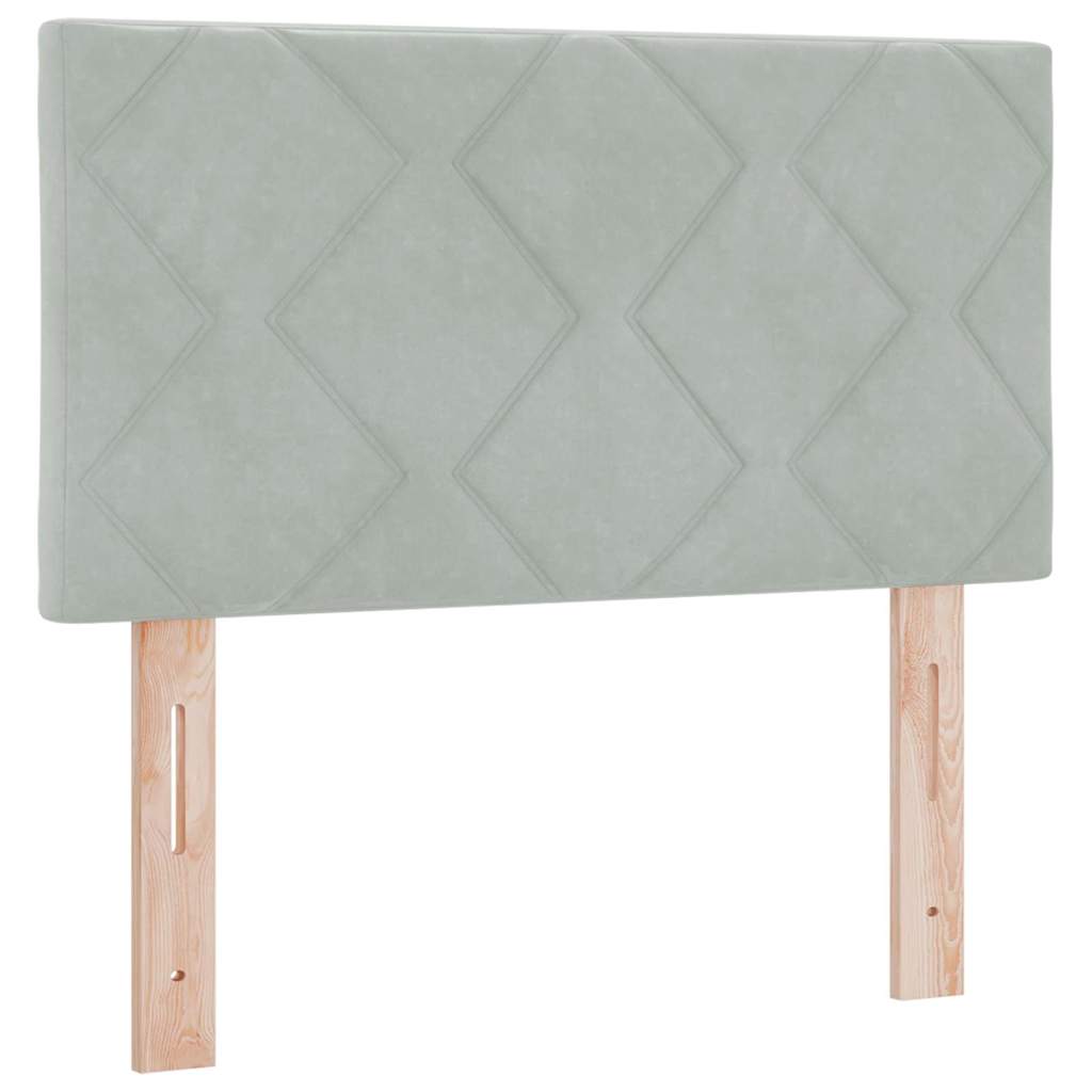 Boxspringbed met hoofdeinde Lichtgrijs 200 x 80 cm Fluweel is nu te koop bij PeponiXL, paradijselijk wonen!
