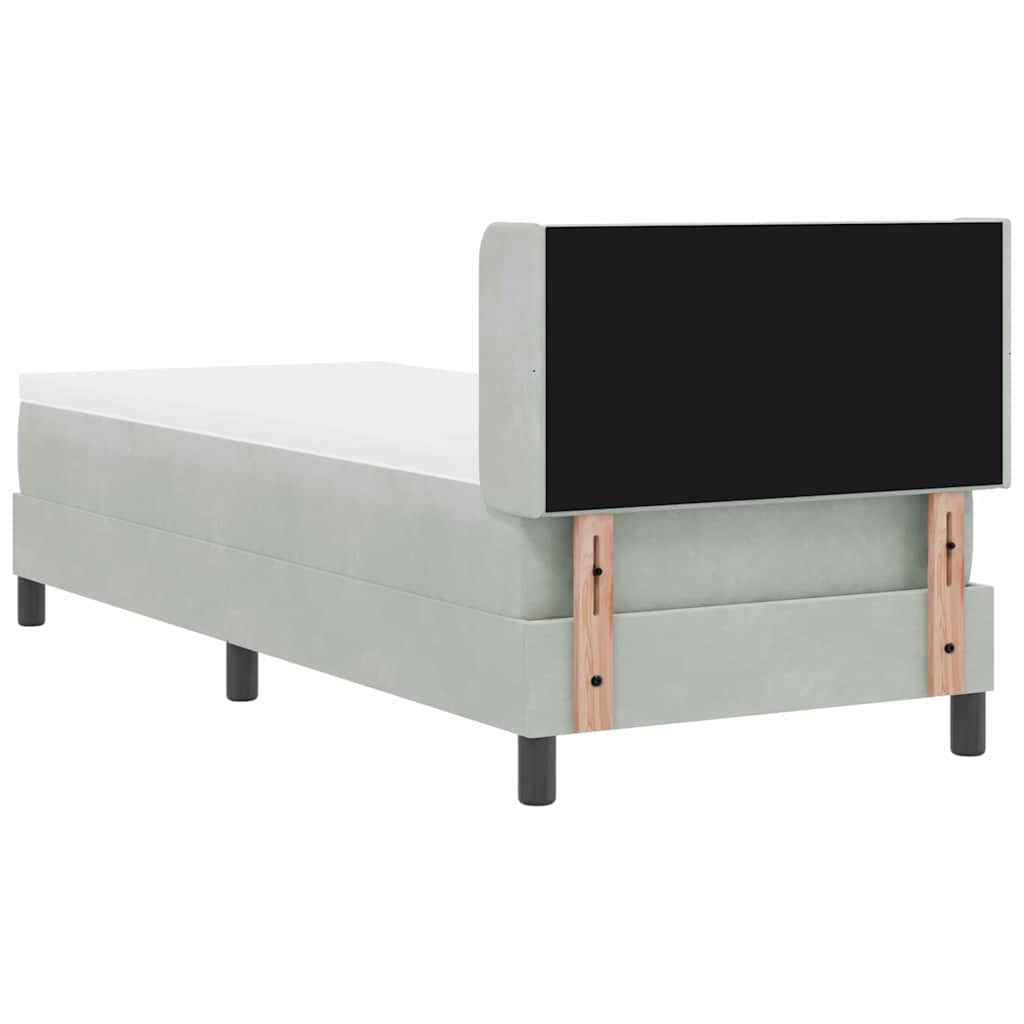 Boxspringbed met hoofdeinde Lichtgrijs 200 x 80 cm Fluweel is nu te koop bij PeponiXL, paradijselijk wonen!