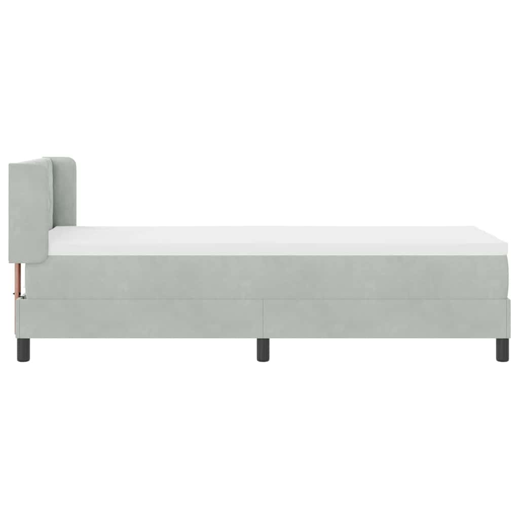 Boxspringbed met hoofdeinde Lichtgrijs 200 x 80 cm Fluweel is nu te koop bij PeponiXL, paradijselijk wonen!