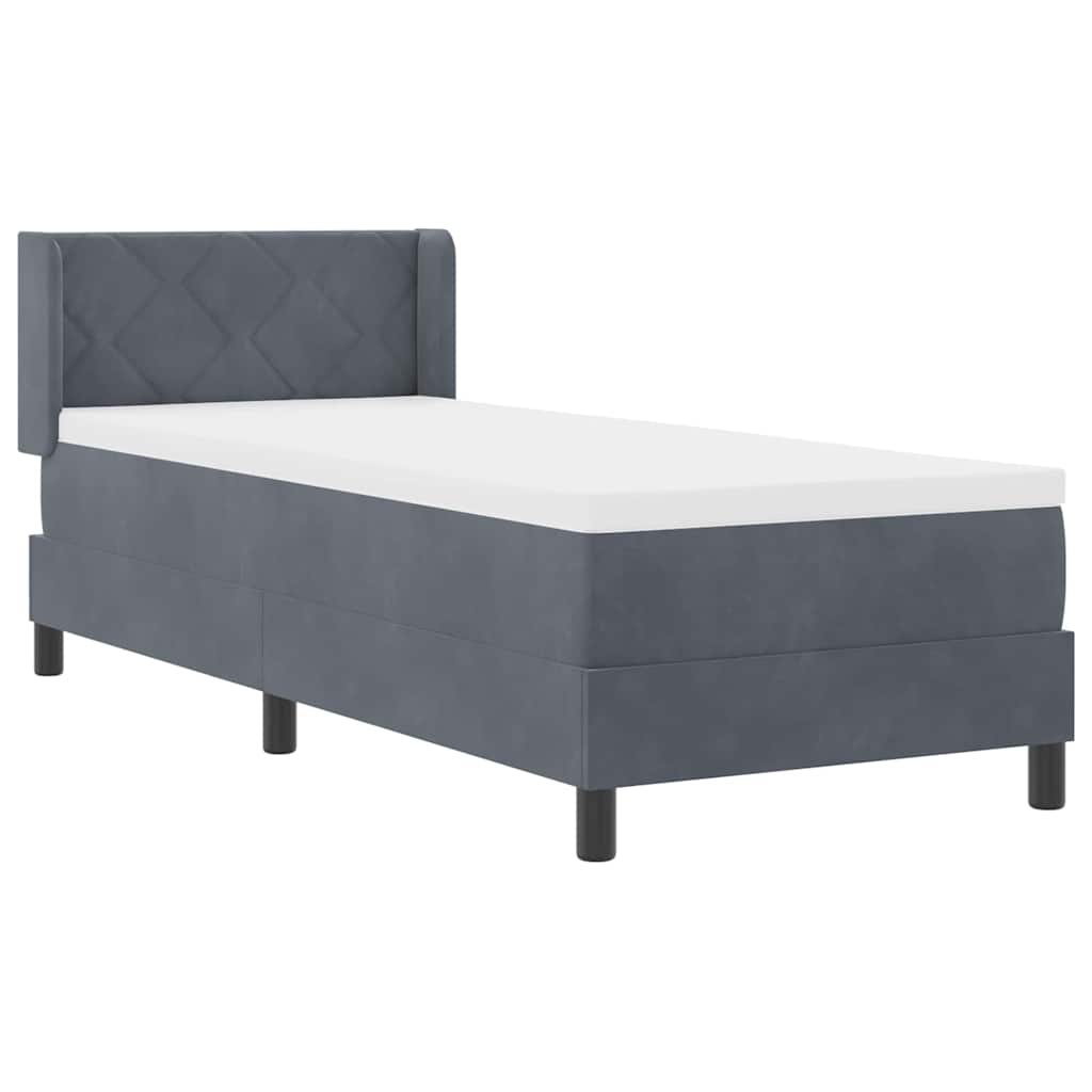 Boxspringbed met hoofdeinde Donkergrijs 200 x 80 cm Fluweel is nu te koop bij PeponiXL, paradijselijk wonen!