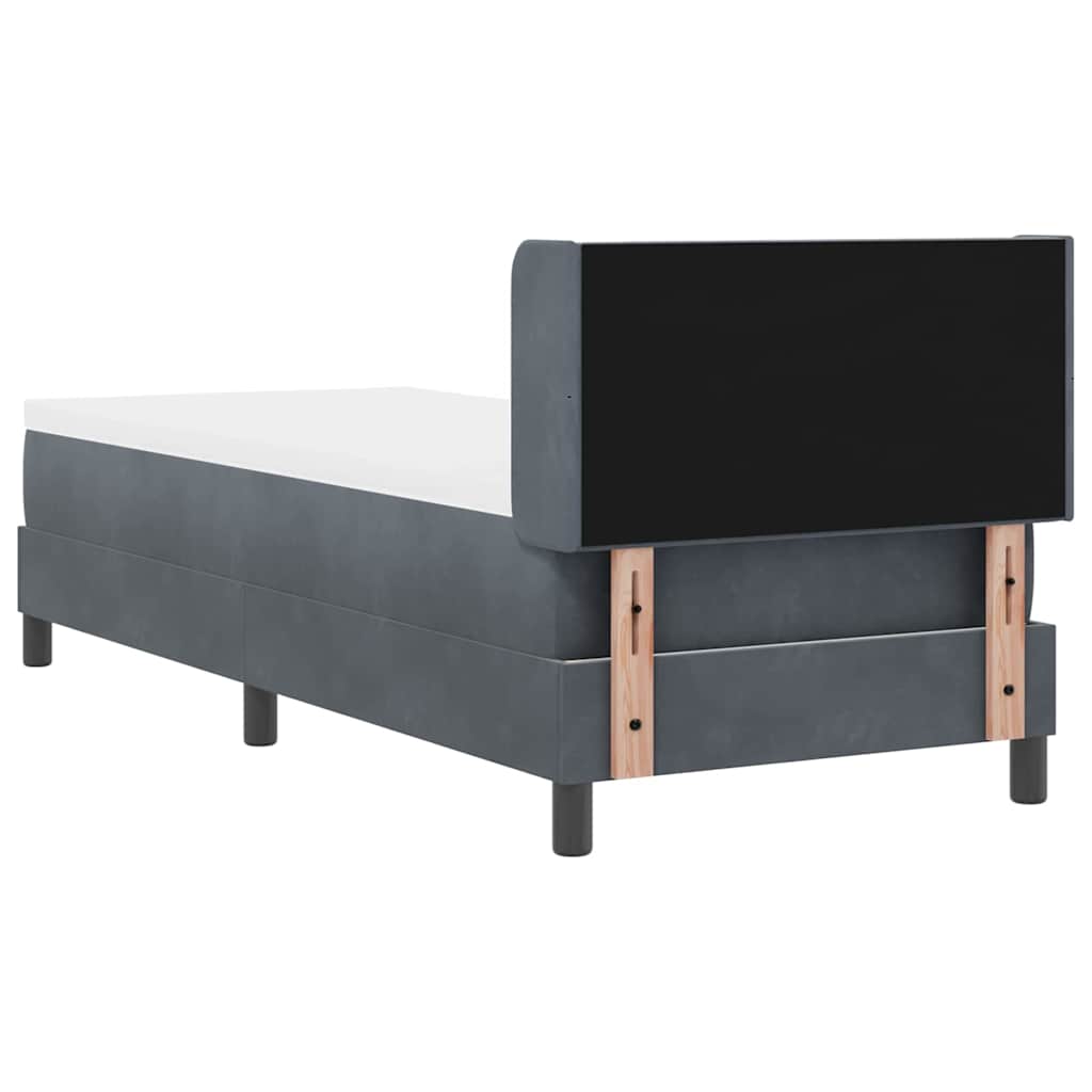 Boxspringbed met hoofdeinde Donkergrijs 200 x 80 cm Fluweel is nu te koop bij PeponiXL, paradijselijk wonen!