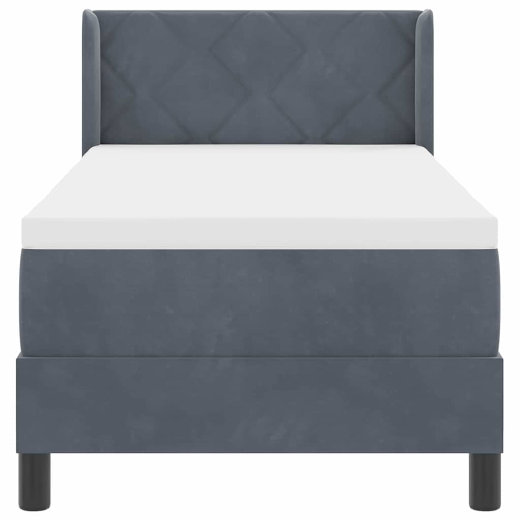 Boxspringbed met hoofdeinde Donkergrijs 200 x 80 cm Fluweel is nu te koop bij PeponiXL, paradijselijk wonen!
