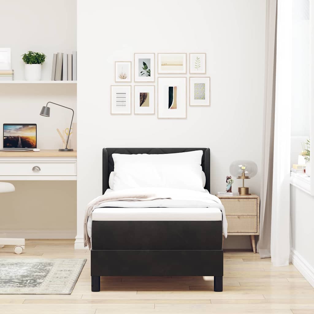 Boxspringbed met hoofdeinde Zwart 200 x 80 cm Fluweel is nu te koop bij PeponiXL, paradijselijk wonen!