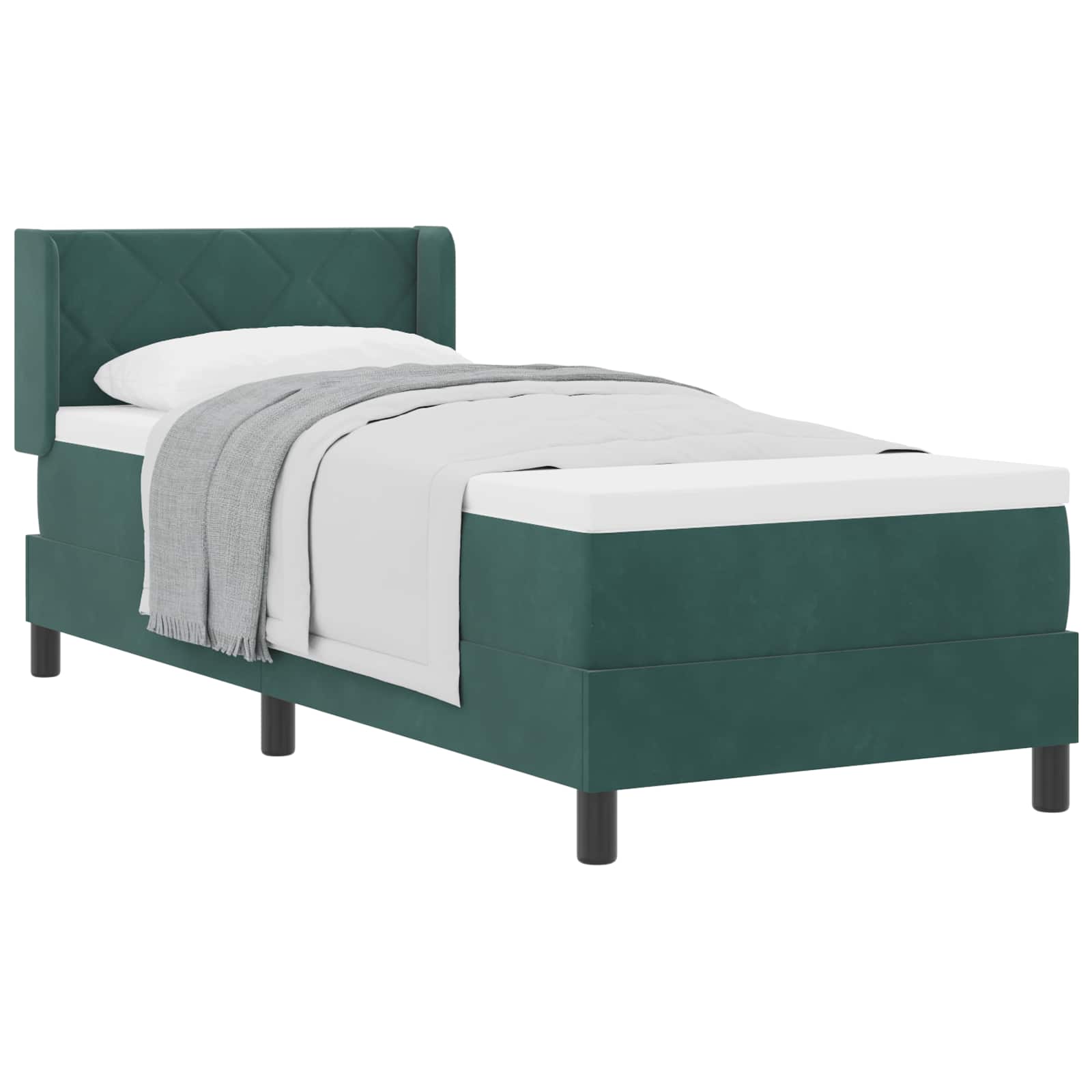 Boxspringbed met hoofdeinde Donkergroen 200 x 80 cm Fluweel is nu te koop bij PeponiXL, paradijselijk wonen!