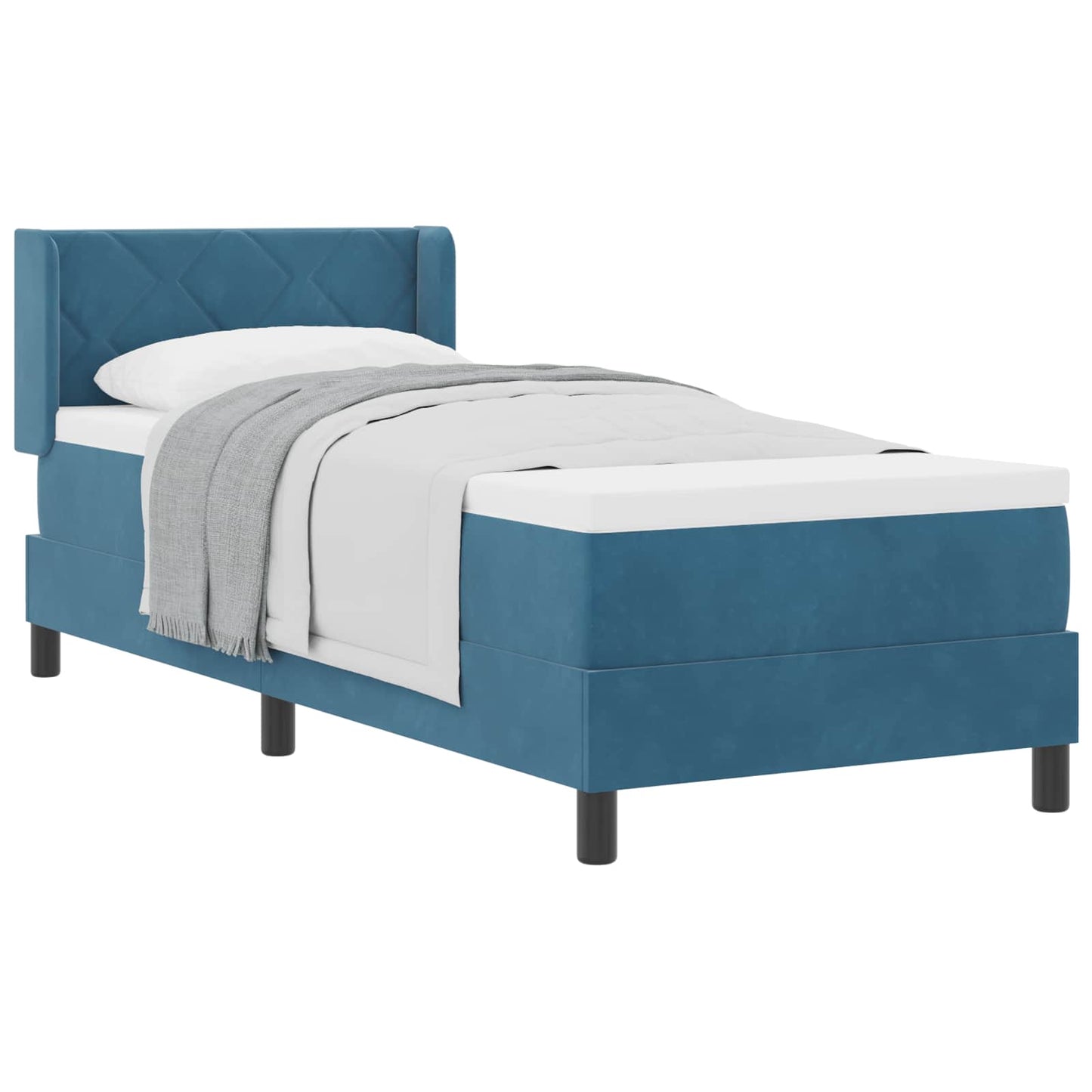 Boxspringbed met hoofdeinde Donkerblauw 200 x 80 cm Fluweel is nu te koop bij PeponiXL, paradijselijk wonen!
