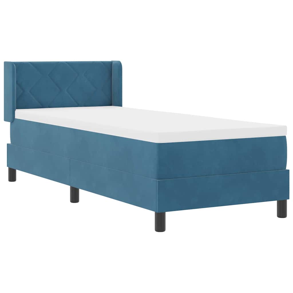 Boxspringbed met hoofdeinde Donkerblauw 200 x 80 cm Fluweel is nu te koop bij PeponiXL, paradijselijk wonen!