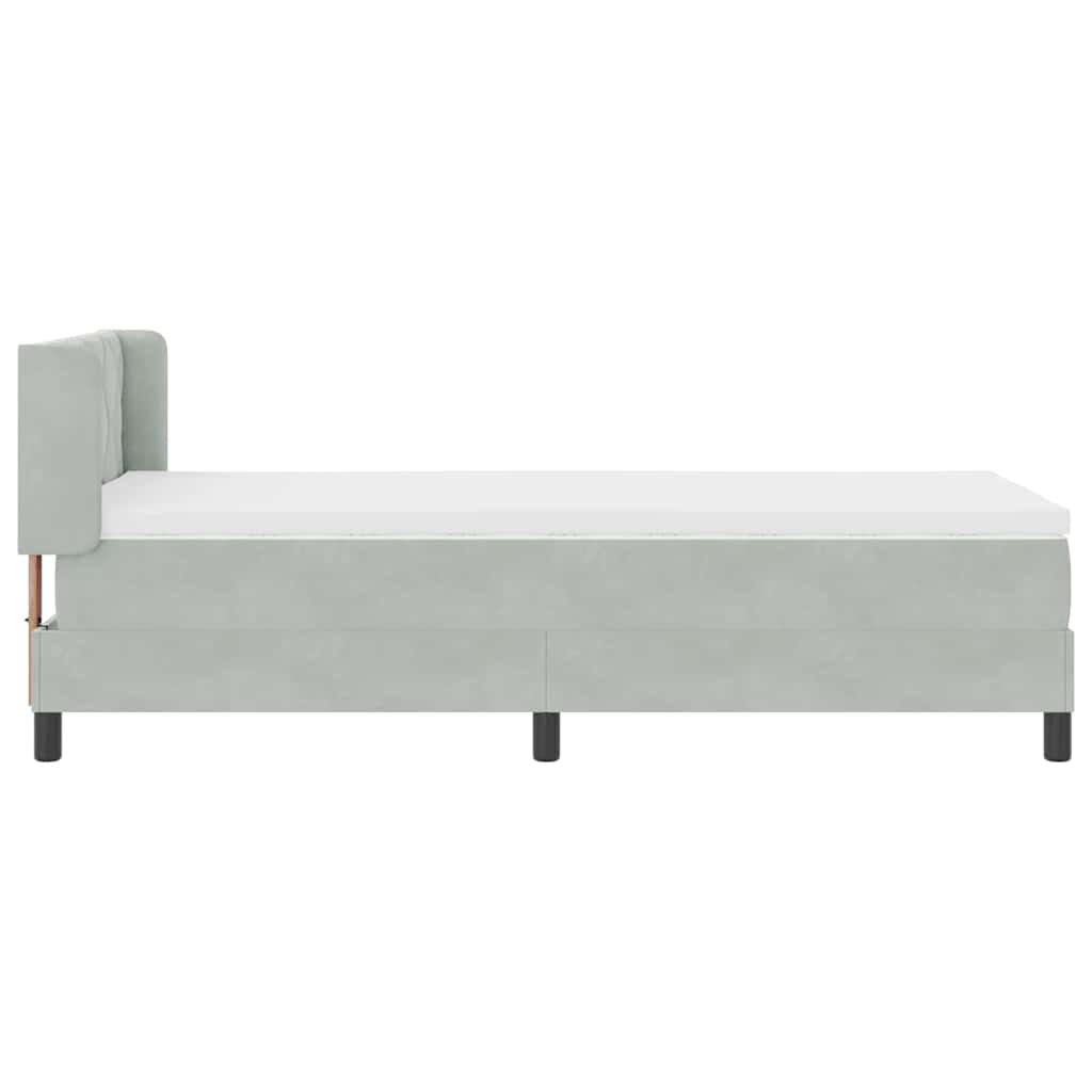 Boxspringbed met hoofdeinde Lichtgrijs 190 x 90 cm Fluweel is nu te koop bij PeponiXL, paradijselijk wonen!