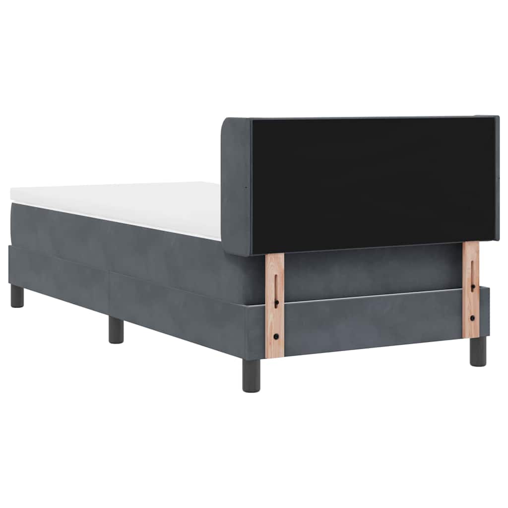 Boxspringbed met hoofdeinde Donkergrijs 190 x 90 cm Fluweel is nu te koop bij PeponiXL, paradijselijk wonen!