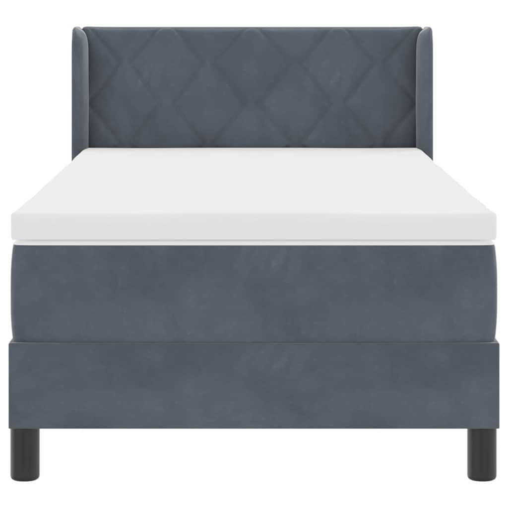 Boxspringbed met hoofdeinde Donkergrijs 190 x 90 cm Fluweel is nu te koop bij PeponiXL, paradijselijk wonen!
