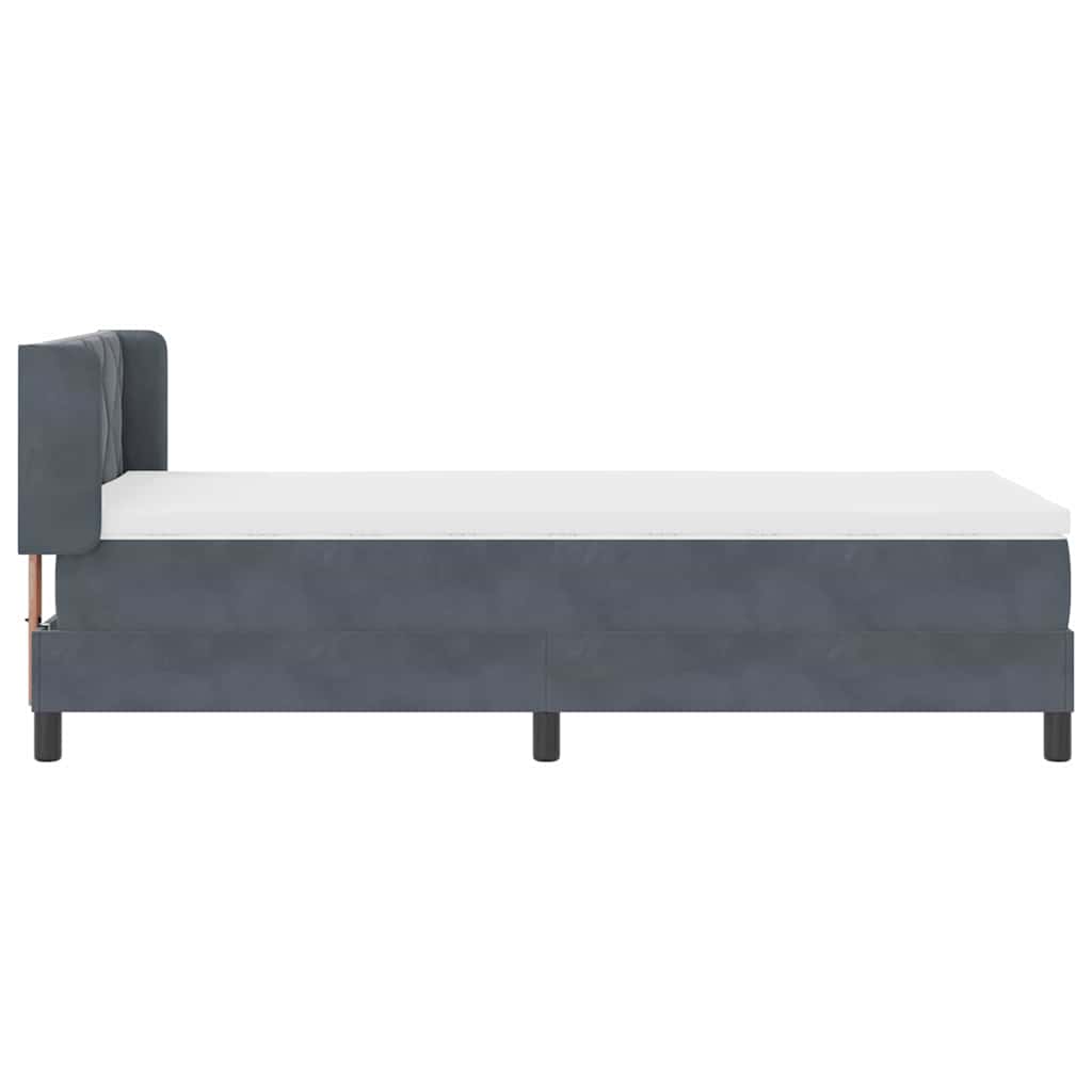 Boxspringbed met hoofdeinde Donkergrijs 190 x 90 cm Fluweel is nu te koop bij PeponiXL, paradijselijk wonen!