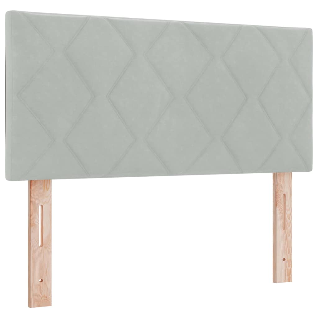 Boxspringbed met hoofdeinde Lichtgrijs 200 x 90 cm Fluweel is nu te koop bij PeponiXL, paradijselijk wonen!