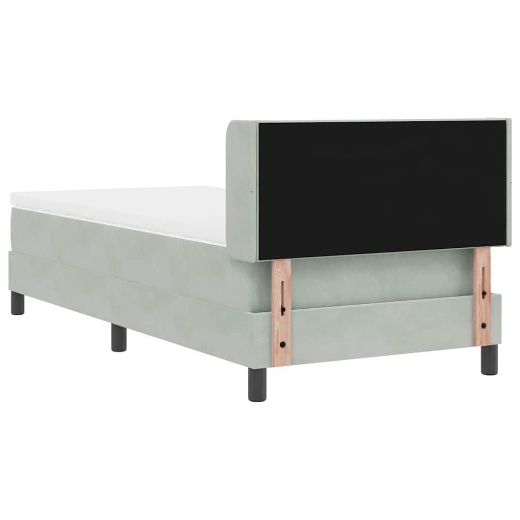 Boxspringbed met hoofdeinde Lichtgrijs 200 x 90 cm Fluweel is nu te koop bij PeponiXL, paradijselijk wonen!
