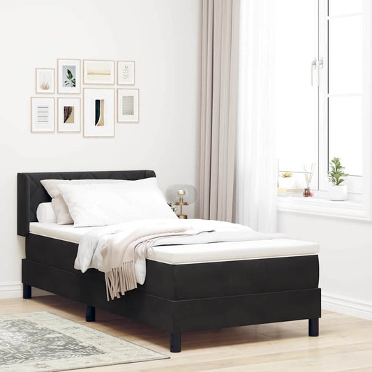 Boxspringbed met hoofdeinde Zwart 200 x 90 cm Fluweel is nu te koop bij PeponiXL, paradijselijk wonen!