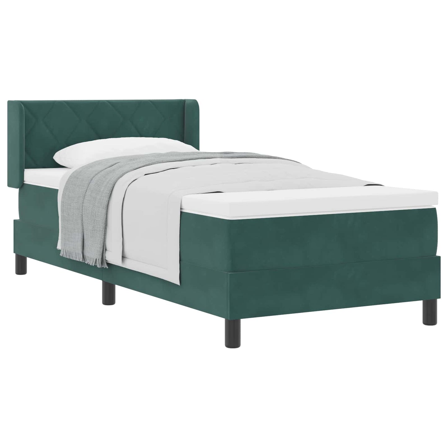 Boxspringbed met hoofdeinde Donkergroen 200 x 90 cm Fluweel is nu te koop bij PeponiXL, paradijselijk wonen!