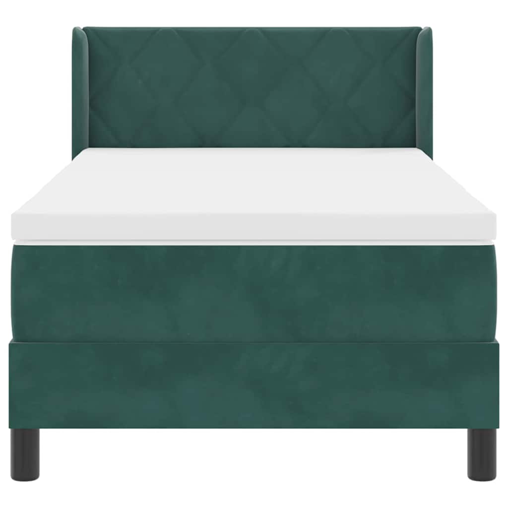 Boxspringbed met hoofdeinde Donkergroen 200 x 90 cm Fluweel is nu te koop bij PeponiXL, paradijselijk wonen!