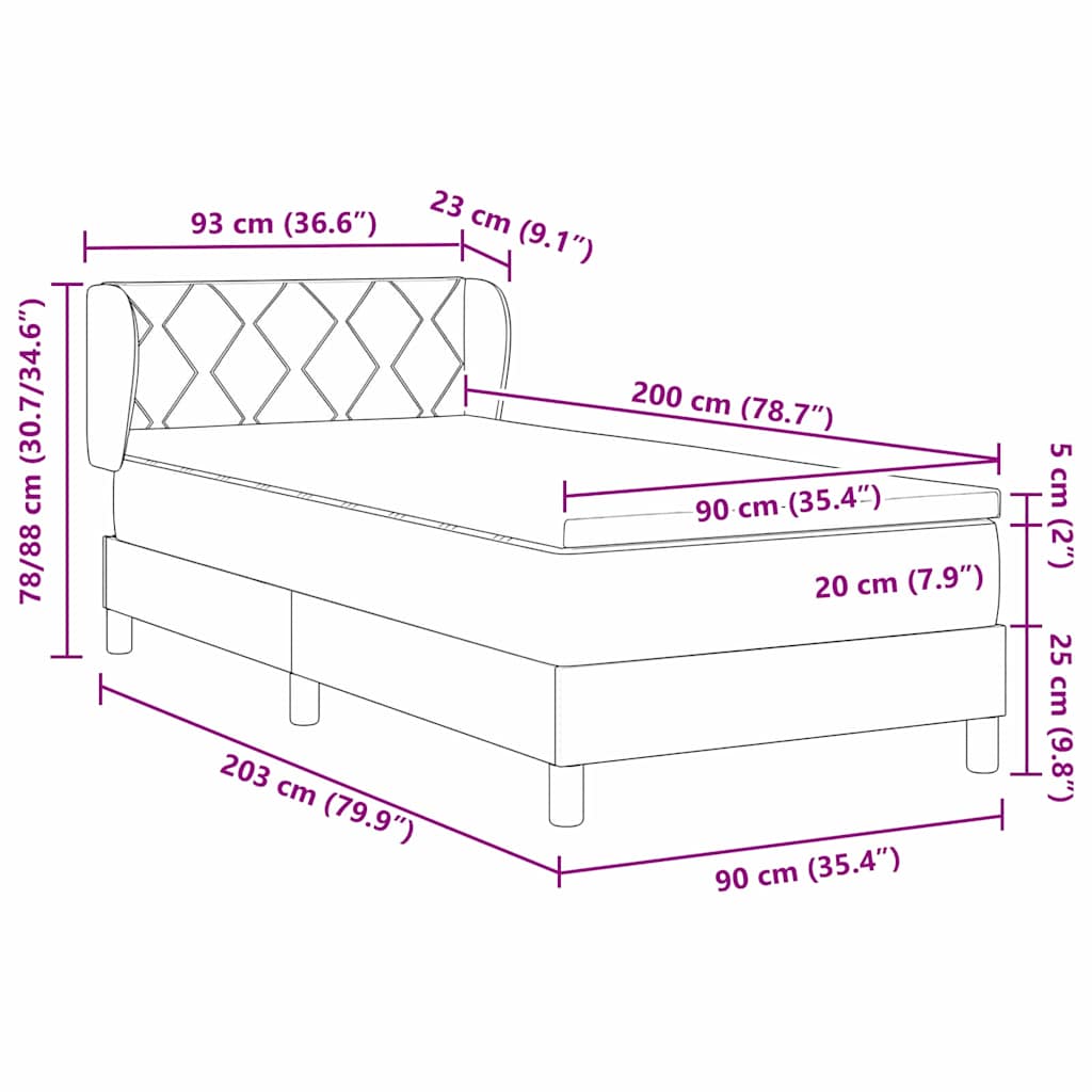 Boxspringbed met hoofdeinde Donkergroen 200 x 90 cm Fluweel is nu te koop bij PeponiXL, paradijselijk wonen!