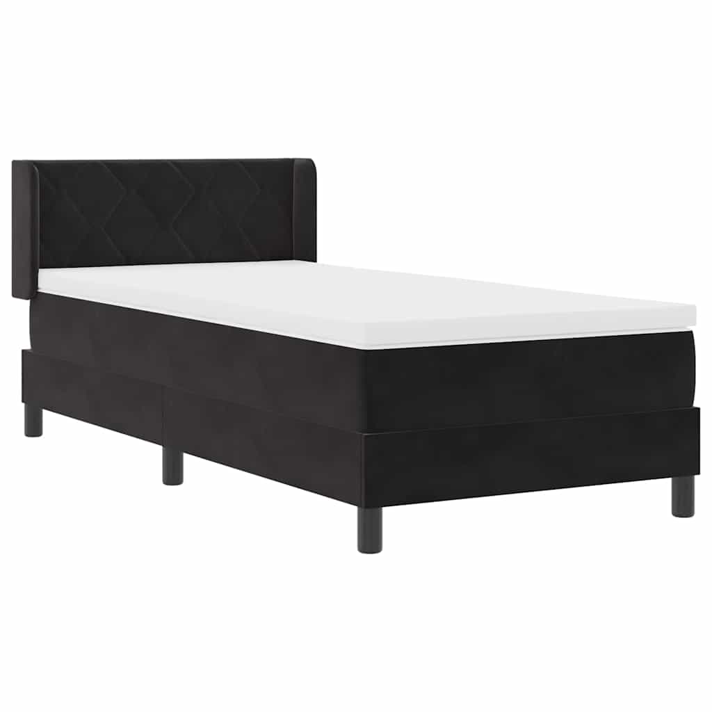Boxspringbed met hoofdeinde Zwart 200 x 100 cm Fluweel is nu te koop bij PeponiXL, paradijselijk wonen!