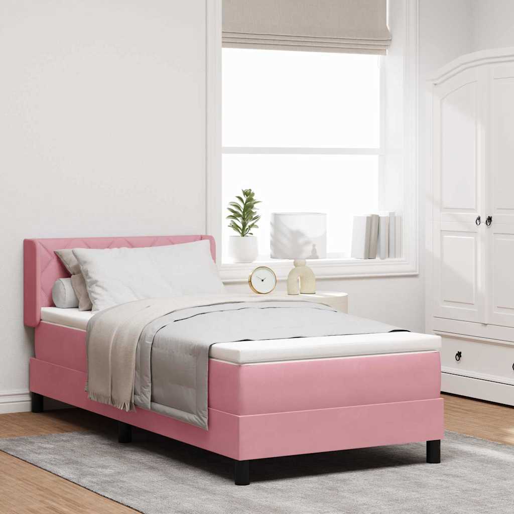 Boxspringbed met hoofdeinde Roze 200 x 100 cm Fluweel is nu te koop bij PeponiXL, paradijselijk wonen!