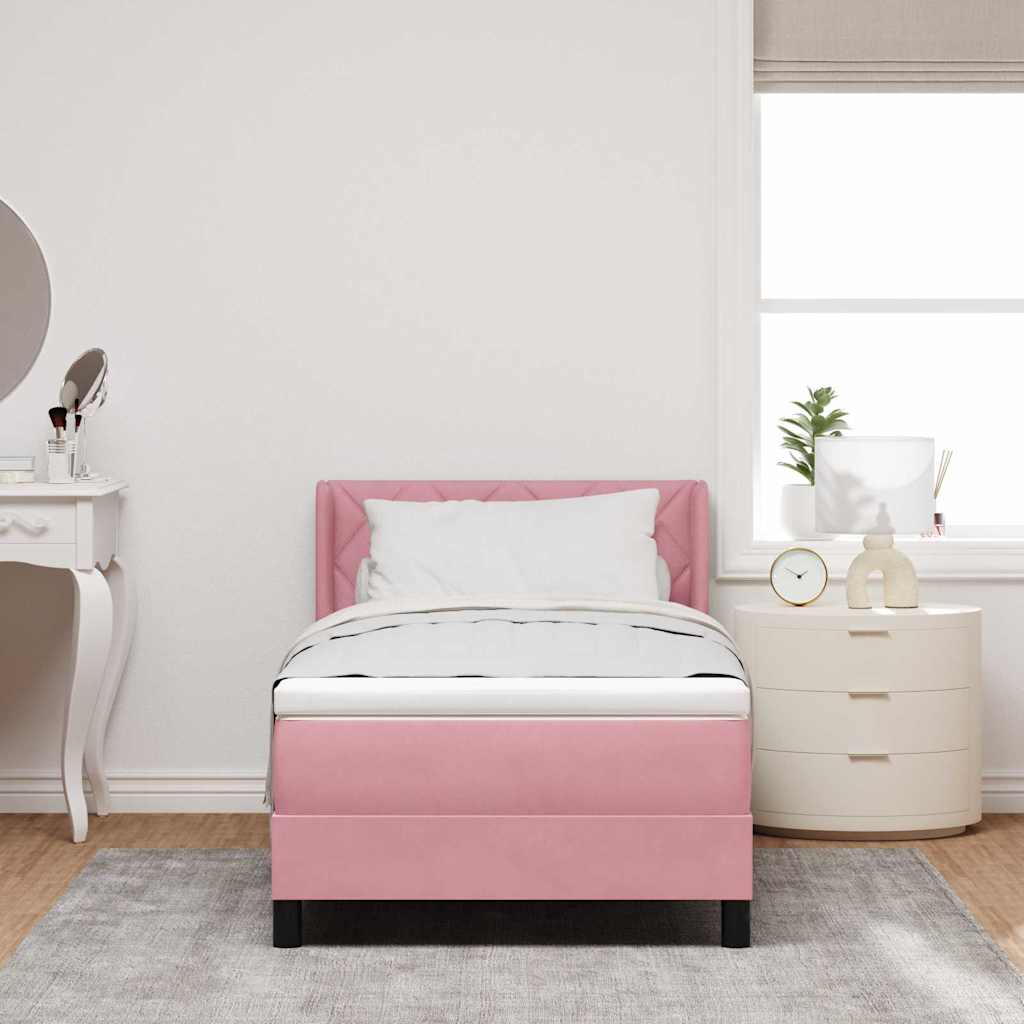 Boxspringbed met hoofdeinde Roze 200 x 100 cm Fluweel is nu te koop bij PeponiXL, paradijselijk wonen!