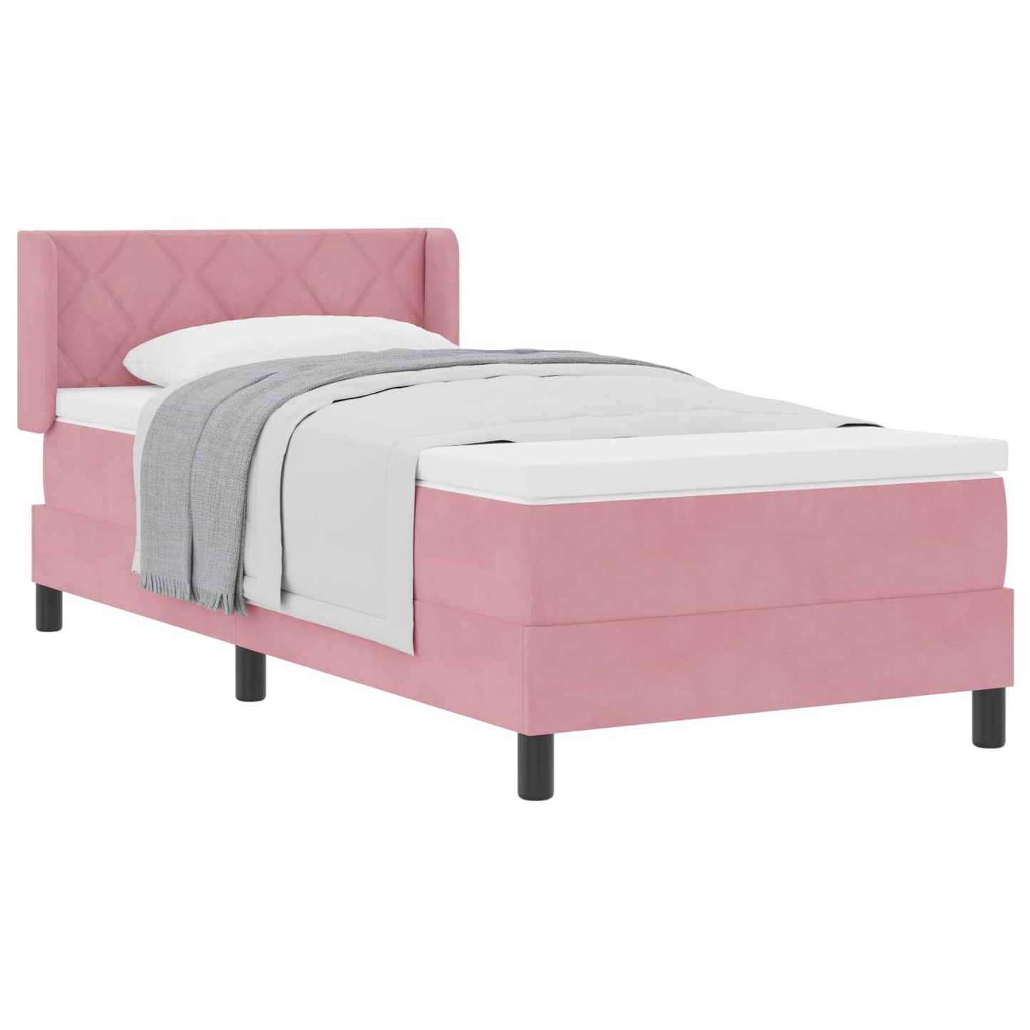 Boxspringbed met hoofdeinde Roze 200 x 100 cm Fluweel is nu te koop bij PeponiXL, paradijselijk wonen!