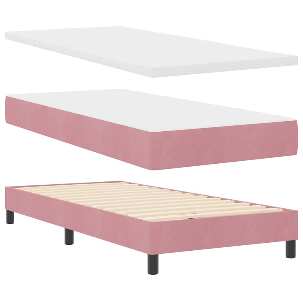 Boxspringbed met hoofdeinde Roze 200 x 100 cm Fluweel is nu te koop bij PeponiXL, paradijselijk wonen!