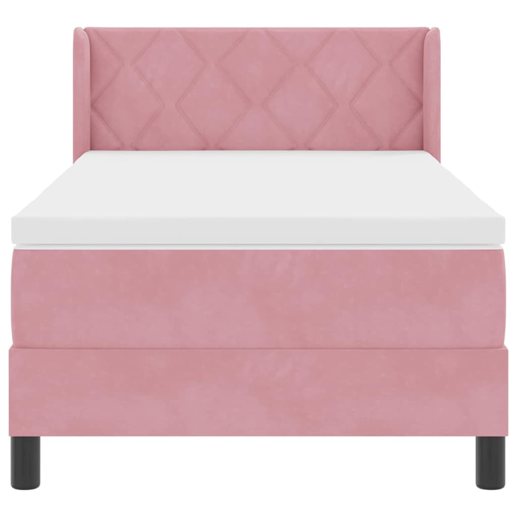 Boxspringbed met hoofdeinde Roze 200 x 100 cm Fluweel is nu te koop bij PeponiXL, paradijselijk wonen!