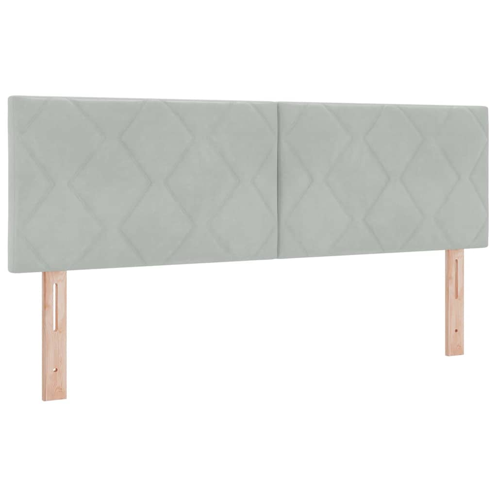 Boxspringbed met hoofdeinde Lichtgrijs 190 x 140 cm Fluweel is nu te koop bij PeponiXL, paradijselijk wonen!