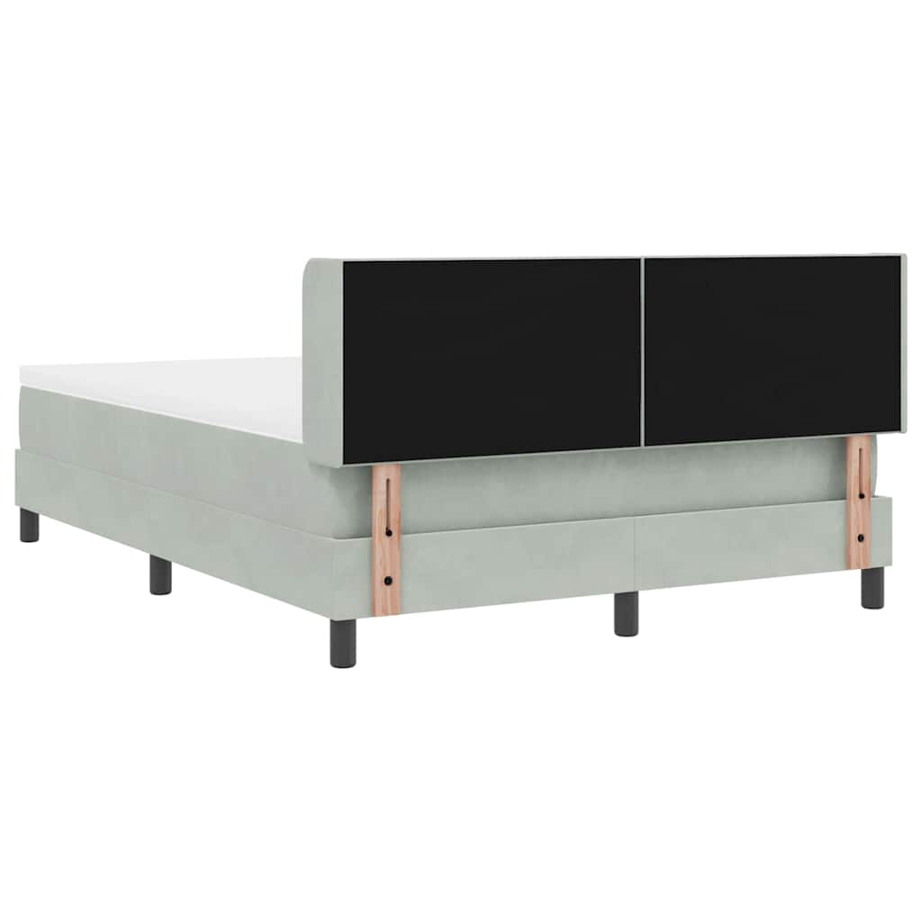 Boxspringbed met hoofdeinde Lichtgrijs 190 x 140 cm Fluweel is nu te koop bij PeponiXL, paradijselijk wonen!