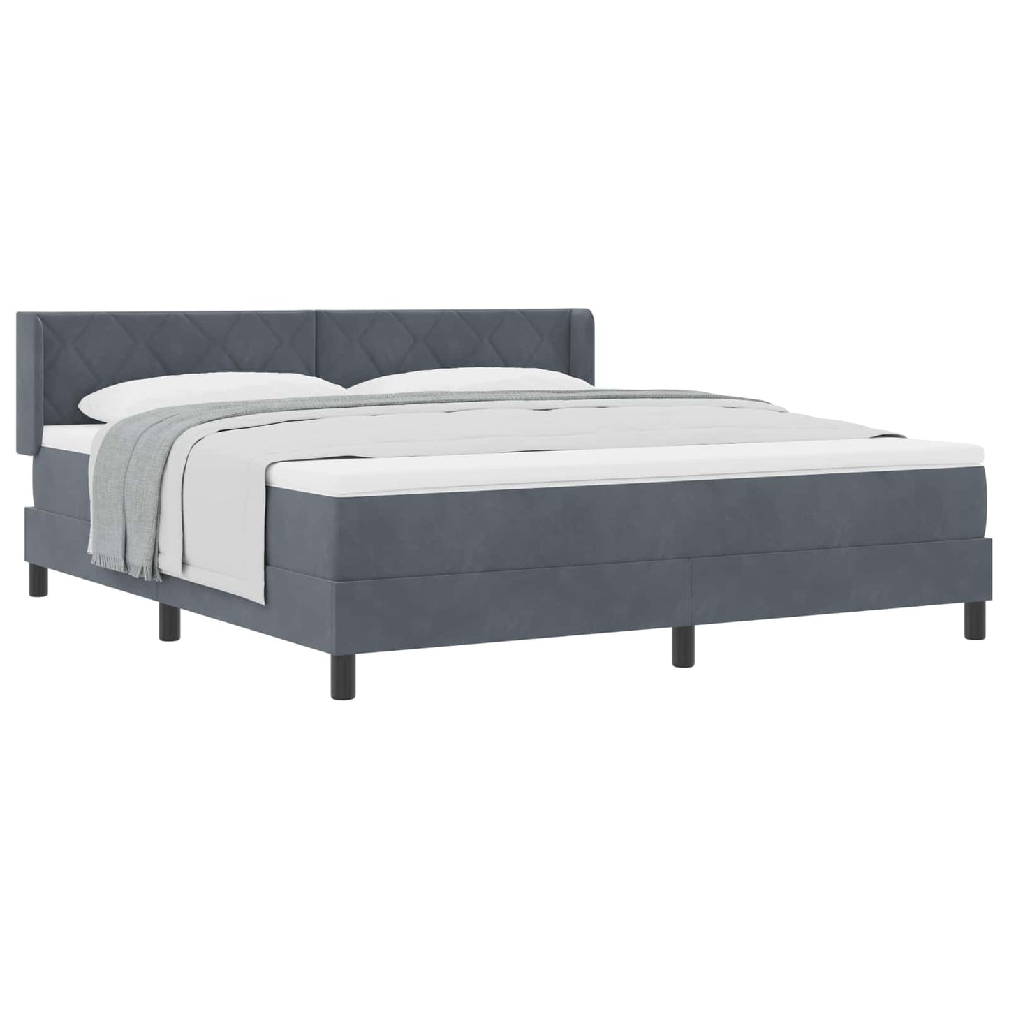 Boxspringbed met hoofdeinde Donkergrijs 200 x 180 cm Fluweel is nu te koop bij PeponiXL, paradijselijk wonen!