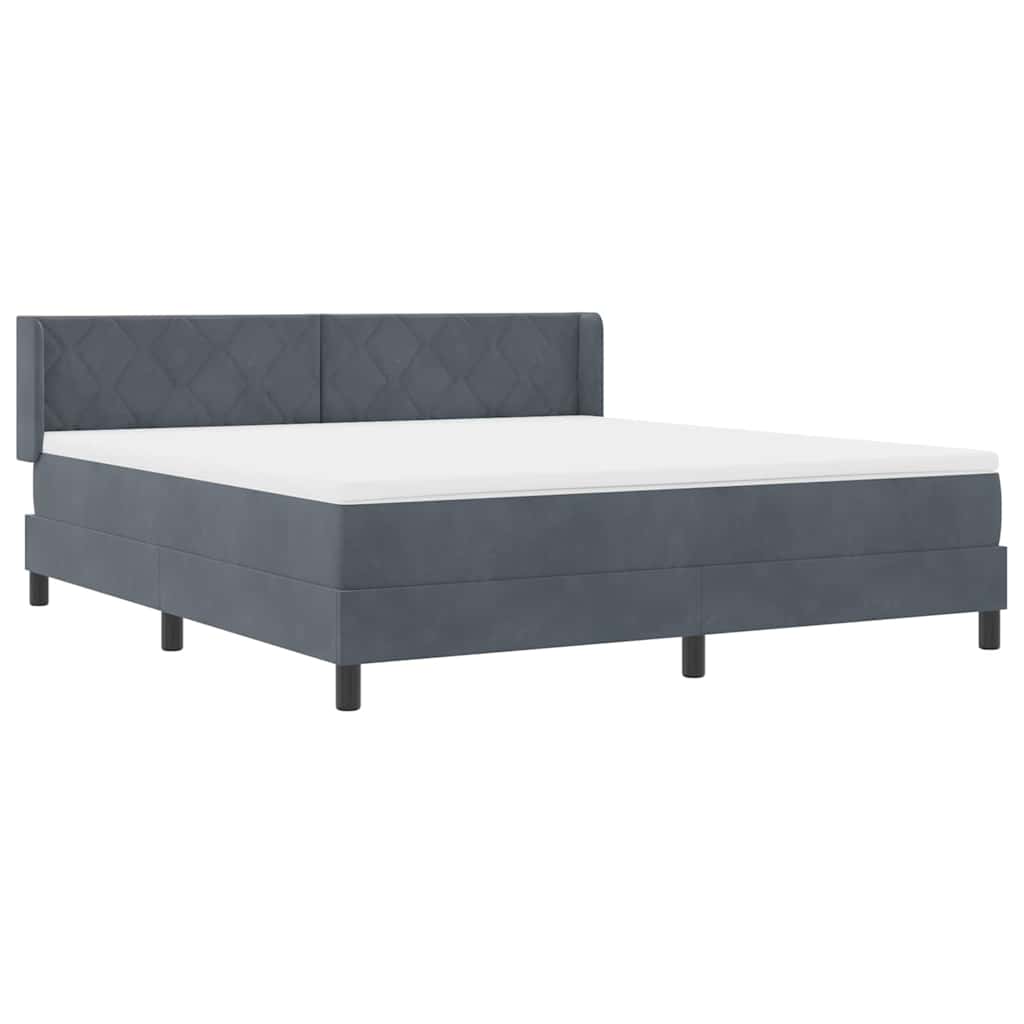 Boxspringbed met hoofdeinde Donkergrijs 200 x 180 cm Fluweel is nu te koop bij PeponiXL, paradijselijk wonen!