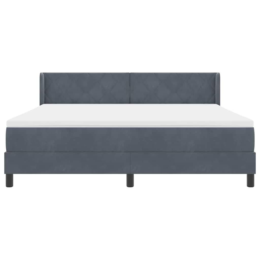 Boxspringbed met hoofdeinde Donkergrijs 200 x 180 cm Fluweel is nu te koop bij PeponiXL, paradijselijk wonen!