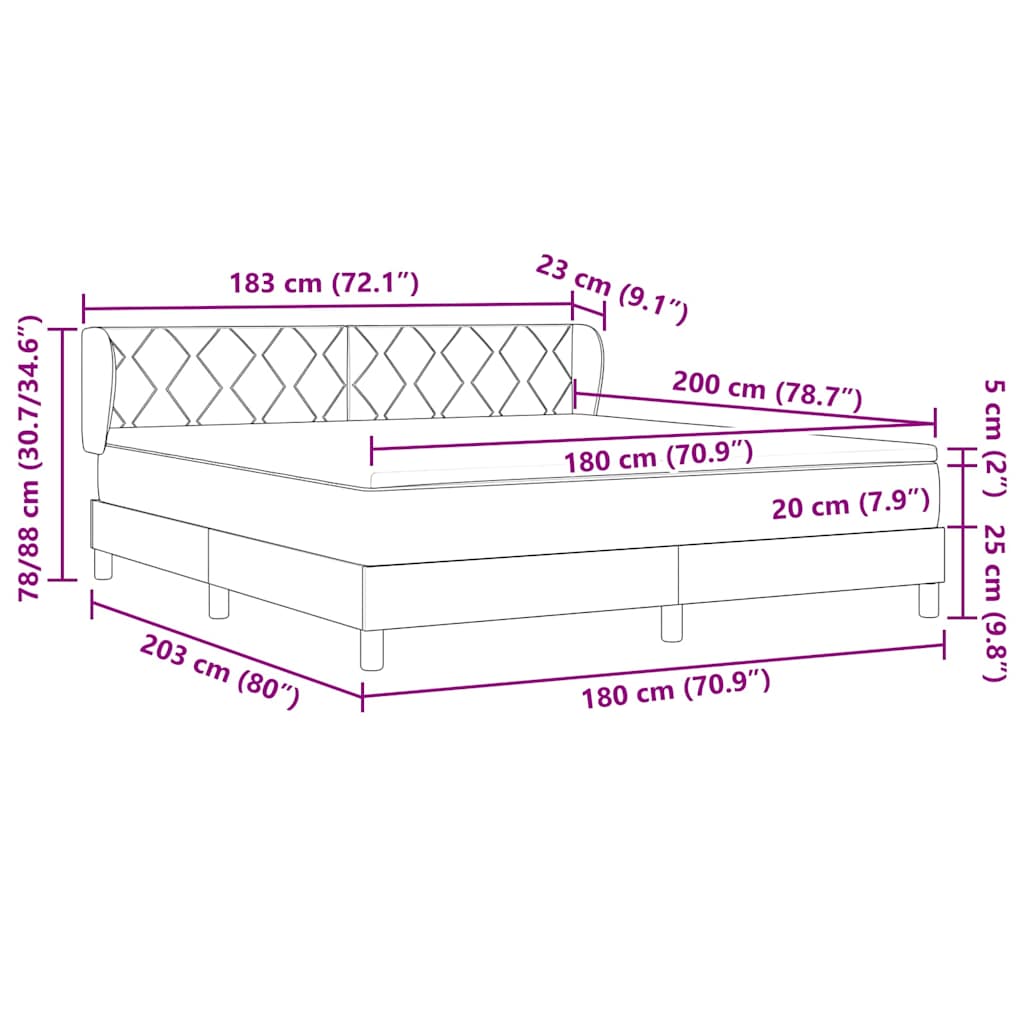 Boxspringbed met hoofdeinde Donkergrijs 200 x 180 cm Fluweel is nu te koop bij PeponiXL, paradijselijk wonen!