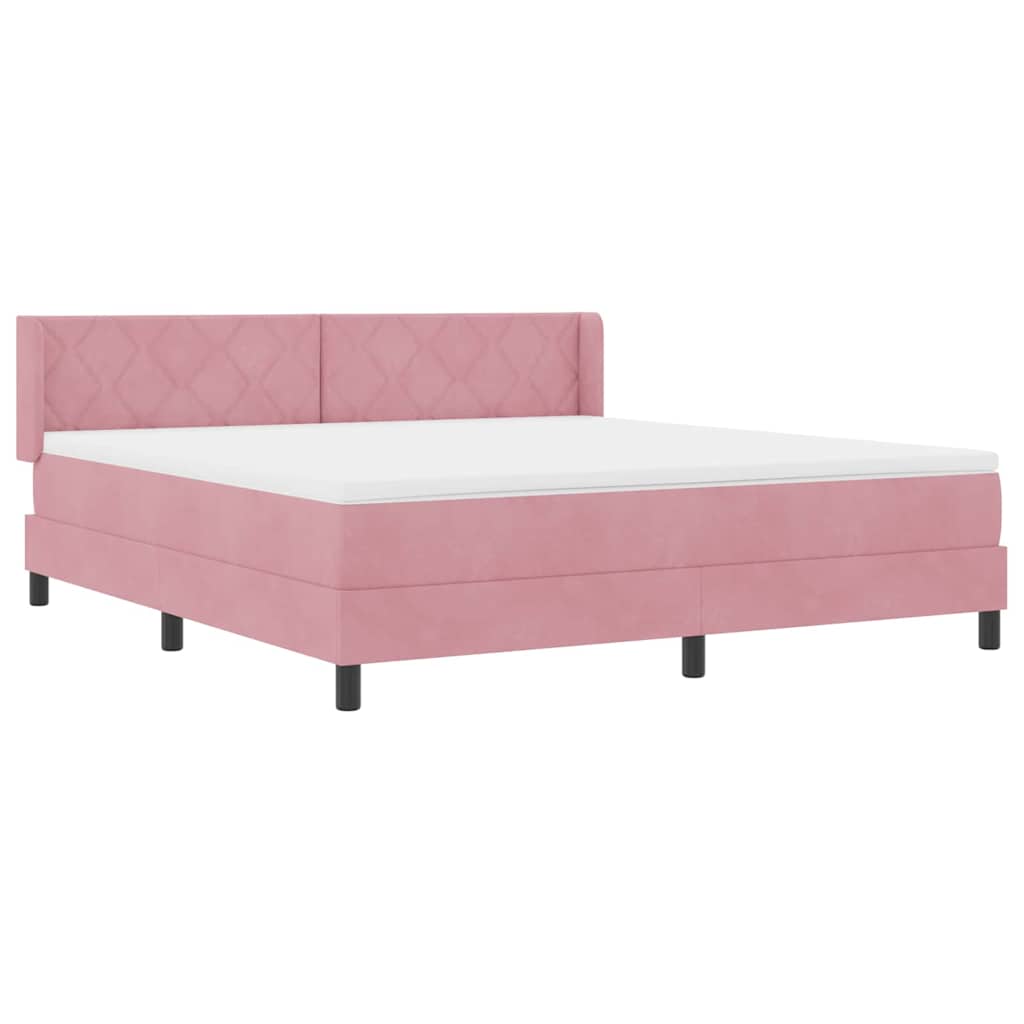 Boxspringbed met hoofdeinde Roze 200 x 180 cm Fluweel is nu te koop bij PeponiXL, paradijselijk wonen!