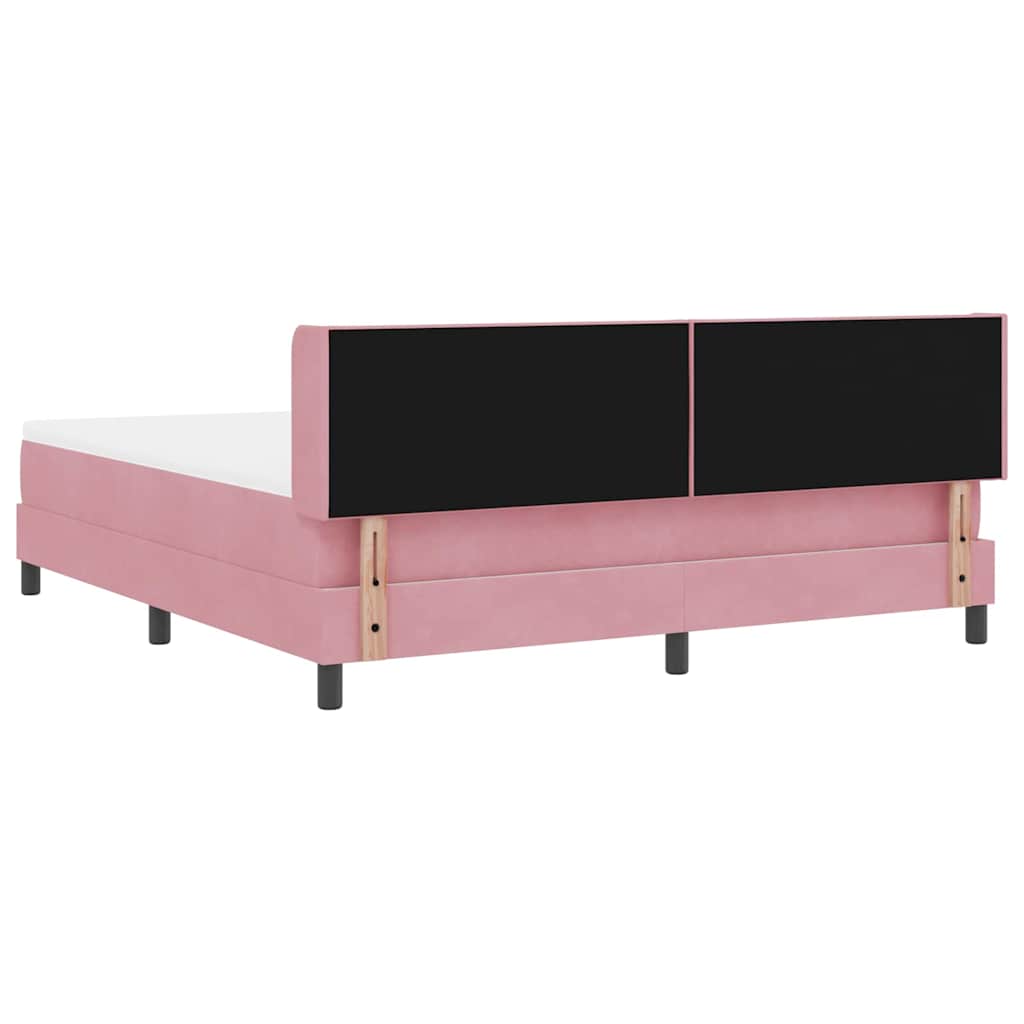 Boxspringbed met hoofdeinde Roze 200 x 180 cm Fluweel is nu te koop bij PeponiXL, paradijselijk wonen!