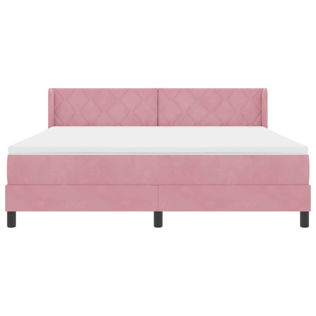 Boxspringbed met hoofdeinde Roze 200 x 180 cm Fluweel is nu te koop bij PeponiXL, paradijselijk wonen!