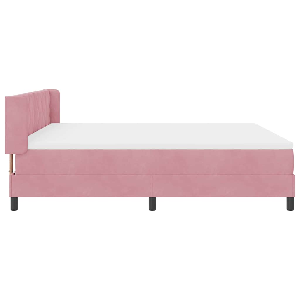 Boxspringbed met hoofdeinde Roze 200 x 180 cm Fluweel is nu te koop bij PeponiXL, paradijselijk wonen!
