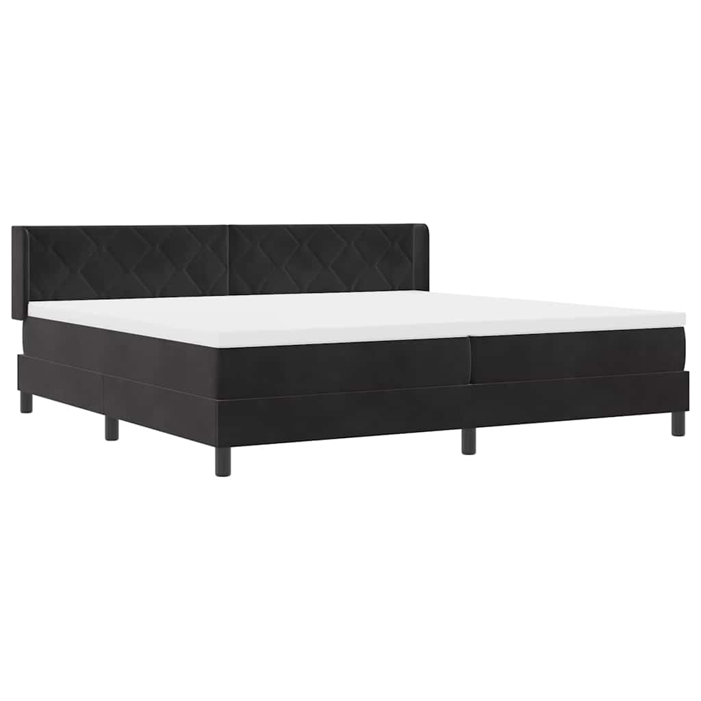 Boxspringbed met hoofdeinde Zwart 200 x 200 cm Fluweel is nu te koop bij PeponiXL, paradijselijk wonen!