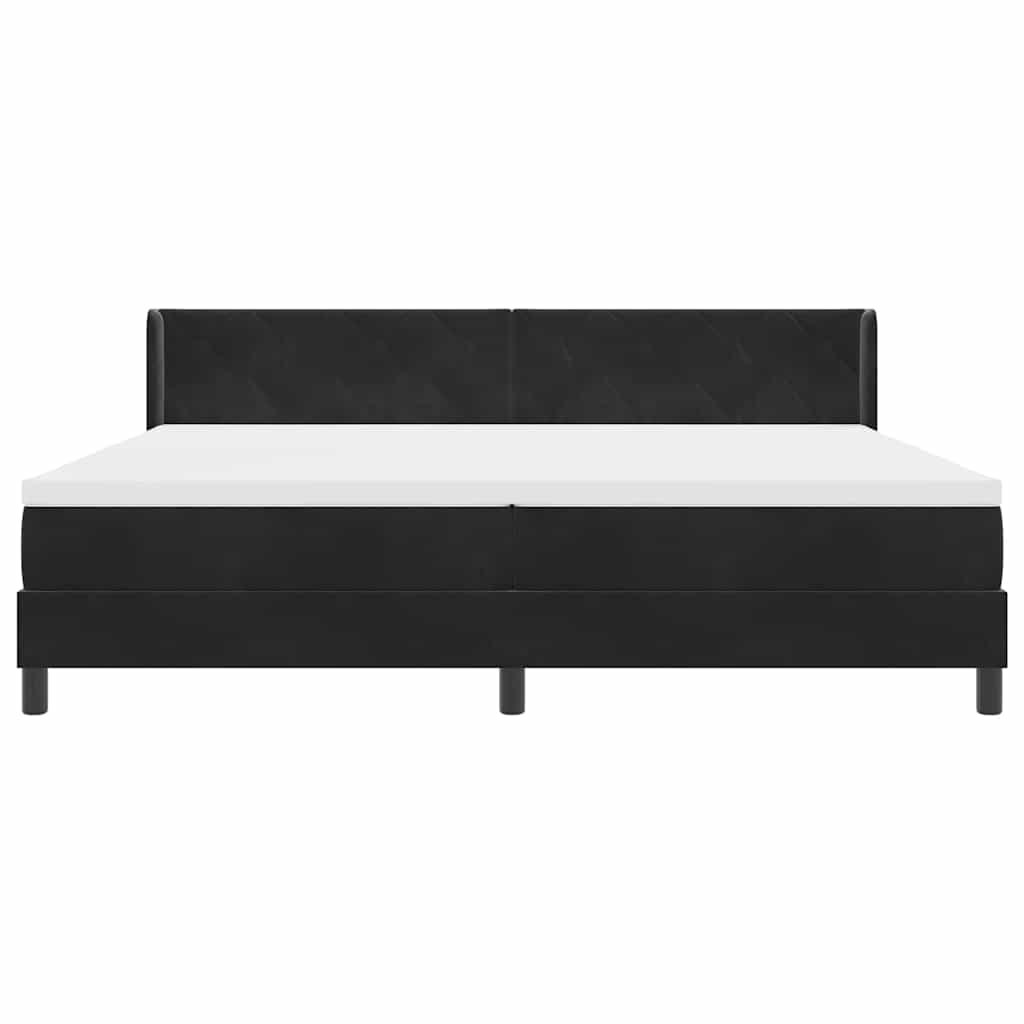 Boxspringbed met hoofdeinde Zwart 200 x 200 cm Fluweel is nu te koop bij PeponiXL, paradijselijk wonen!