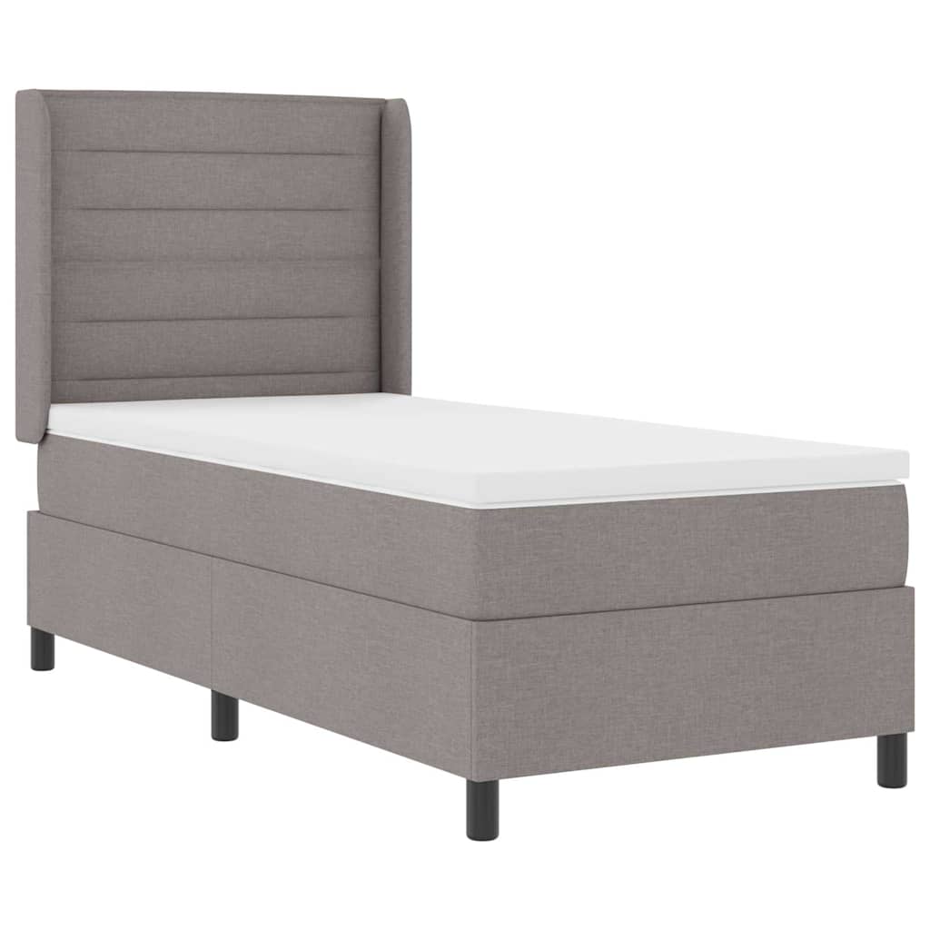 Boxspringbed met matras met hoofdeinde Taupe 190 x 90 cm Stof is nu te koop bij PeponiXL, paradijselijk wonen!