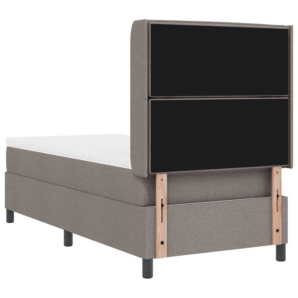 Boxspringbed met matras met hoofdeinde Taupe 190 x 90 cm Stof is nu te koop bij PeponiXL, paradijselijk wonen!