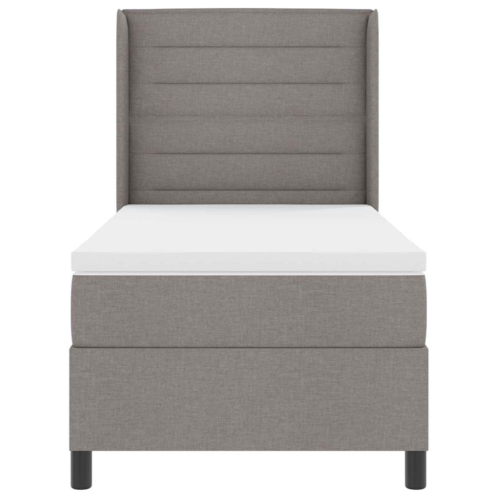 Boxspringbed met matras met hoofdeinde Taupe 190 x 90 cm Stof is nu te koop bij PeponiXL, paradijselijk wonen!
