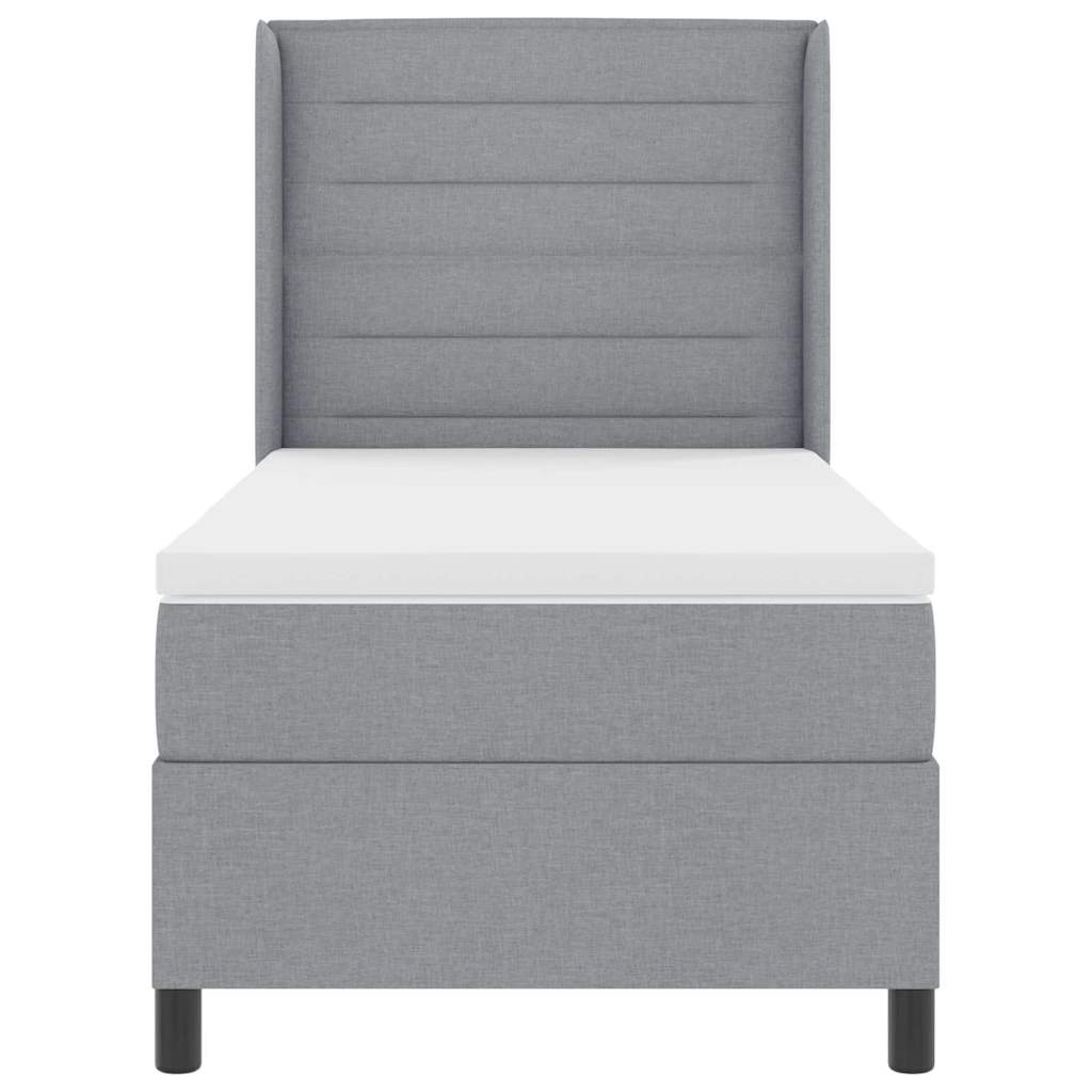 Boxspringbed met matras Lichtgrijs 200 x 100 cm Stof is nu te koop bij PeponiXL, paradijselijk wonen!