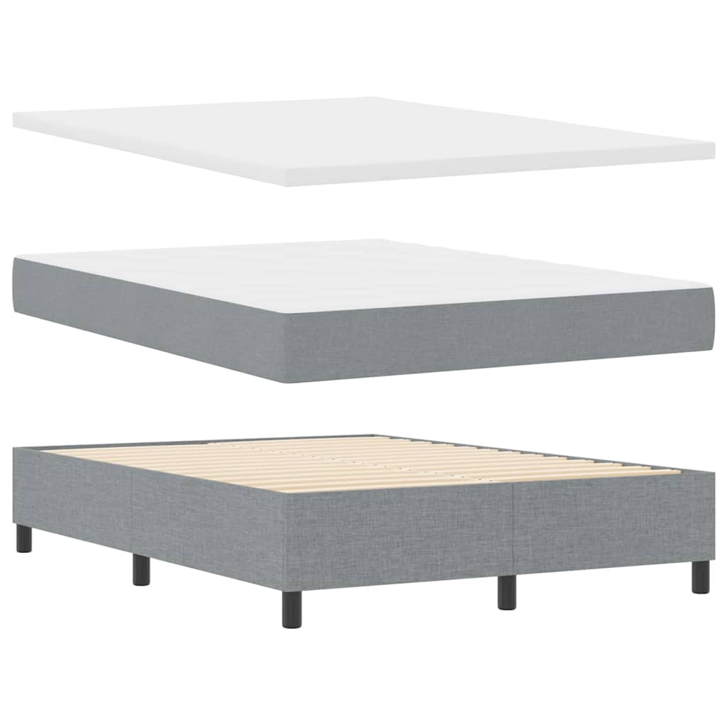 Boxspringbed met matras Lichtgrijs 190 x 140 cm Stof is nu te koop bij PeponiXL, paradijselijk wonen!